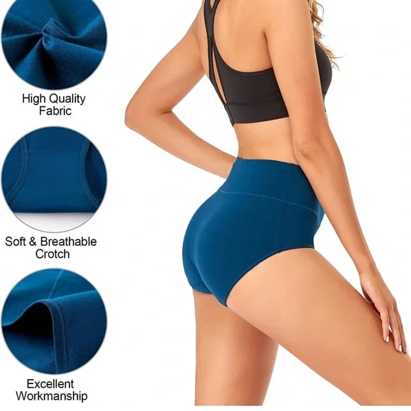 5pcs Cotton Underwear No Muffin Top Full Briefs Soft Stretch Breathable Panties